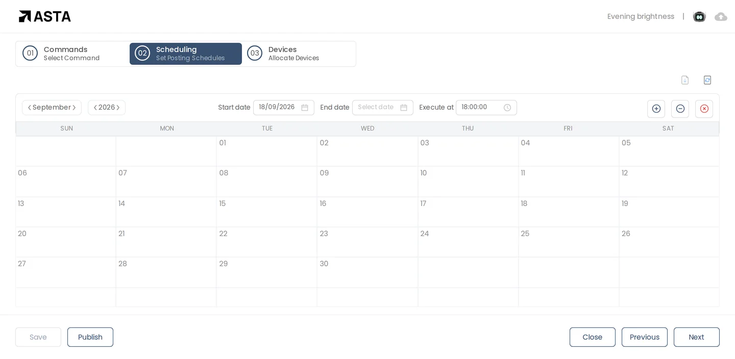 Scheduling a command